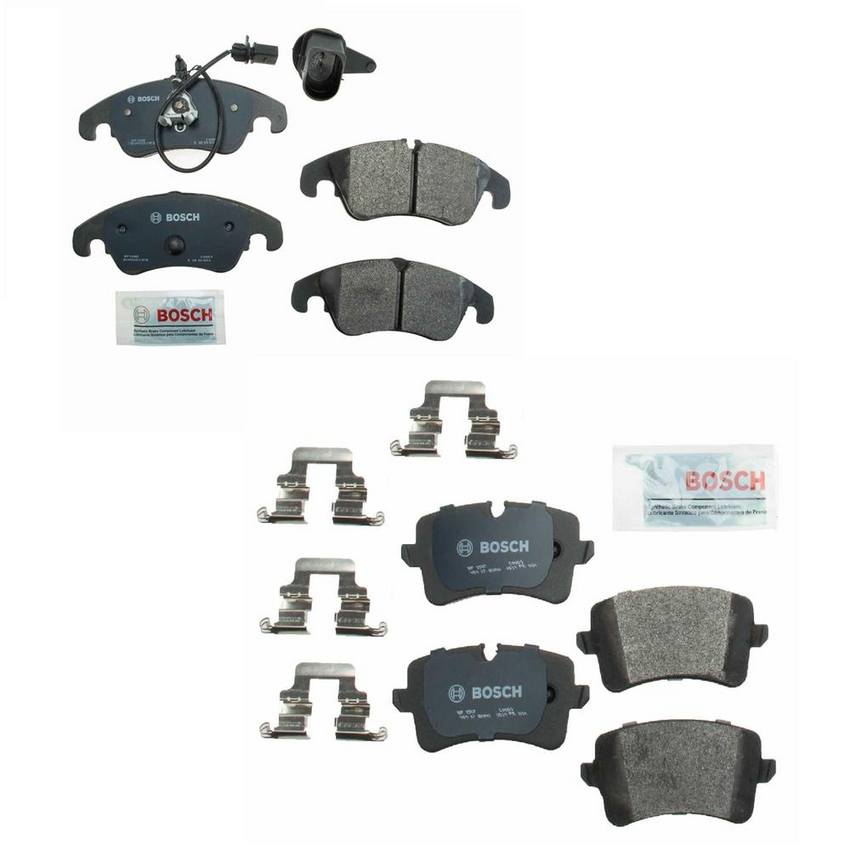 Audi Disc Brake Pad Set Kit - Front and Rear (Semi-Metallic) 4G0698151D